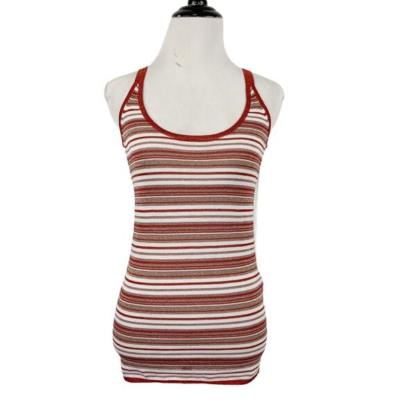 Dolce & Gabbana Women Sleeveless Tank Top Silk Designer Red Metallic Medium - Picture 1 of 8